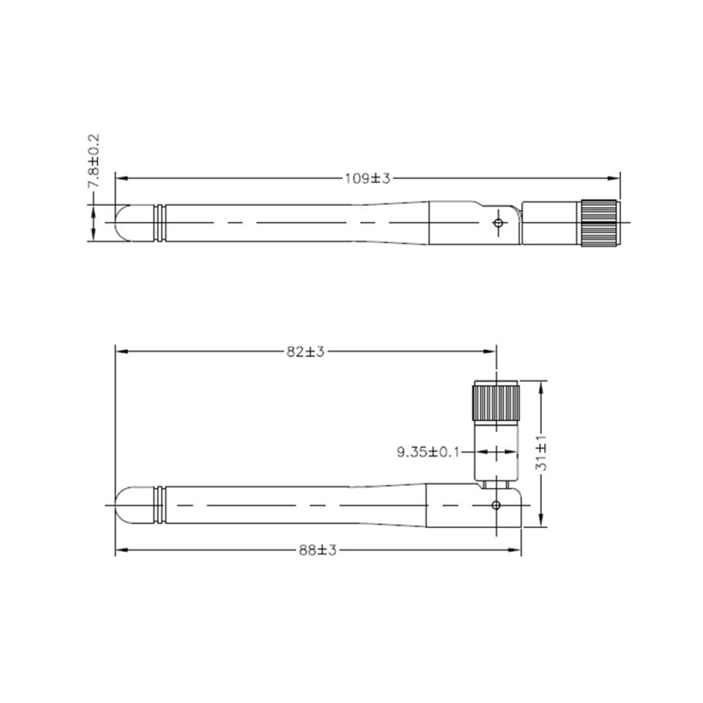 2.4GHz Omni Vertically Polarized External Antenna 109 x Ø7.8