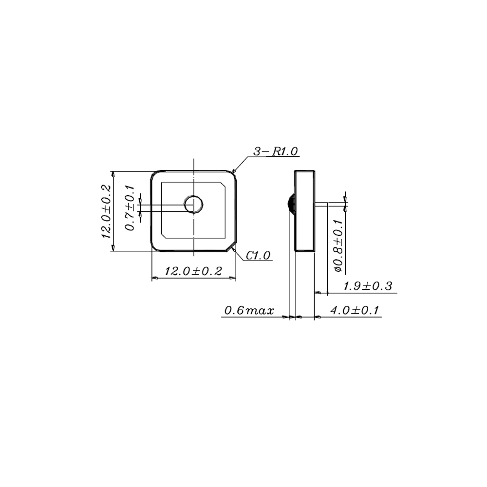 Internal Pin Mount Dielectric 1.575GHz GPS GNSS Antenna