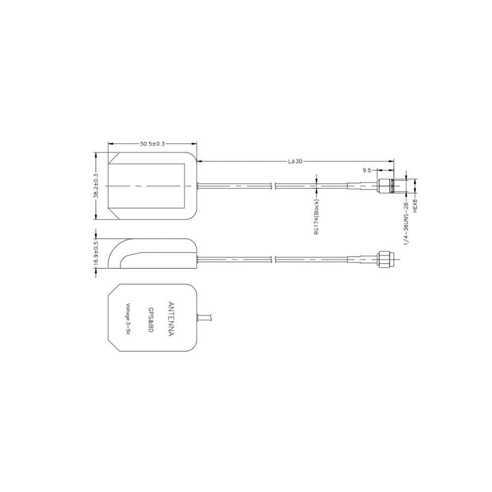 External 1.575GHz Active Waterproof GPS Antenna w/ 28dB LNA